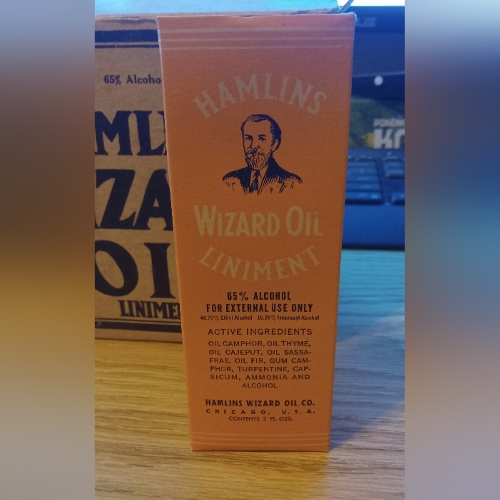 Vintage Hamlins Wizard Oil Linimint W/box Brand New 2oz Bottle 1947 Unopened